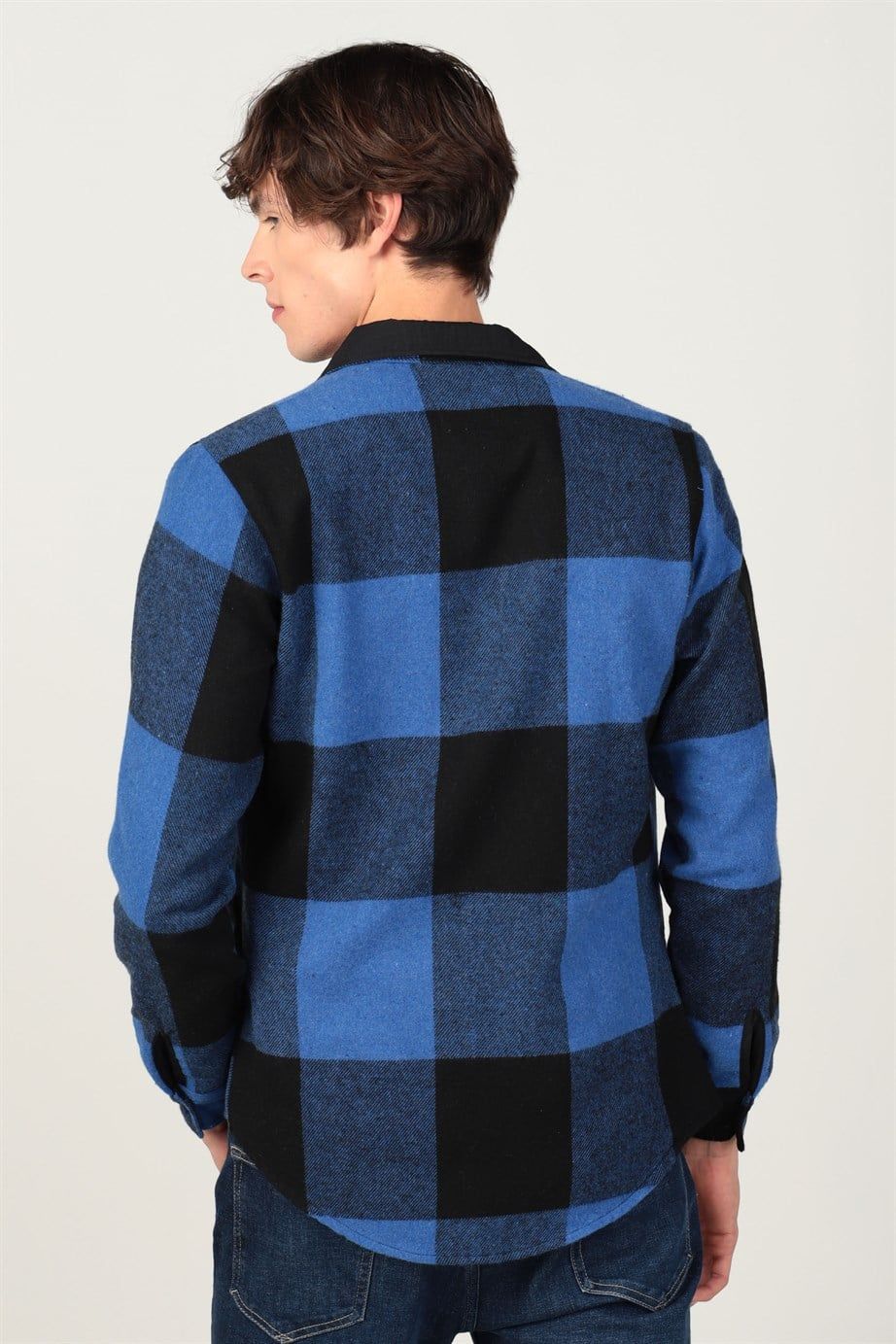 Slim Fit Oduncu Fermuarlı Parçalı Erkek Mont Gömlek