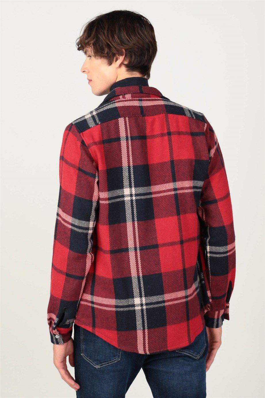 Slim Fit Oduncu Kışlık Çift Cepli Kapaklı Erkek Gömlek