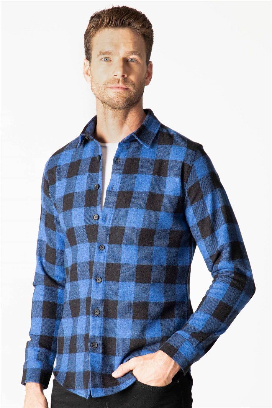 Slim Fit Kışlık Oduncu Kareli Erkek Gömlek