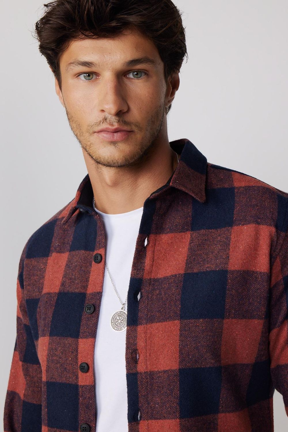 Slim Fit Kışlık Kareli Oduncu Erkek Gömlek