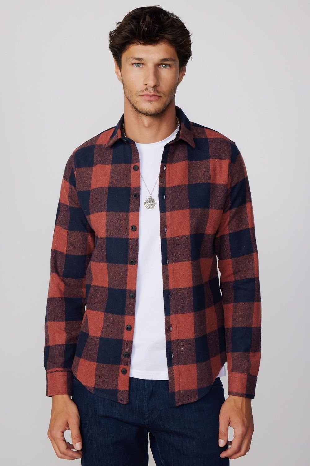 Slim Fit Kışlık Kareli Oduncu Erkek Gömlek