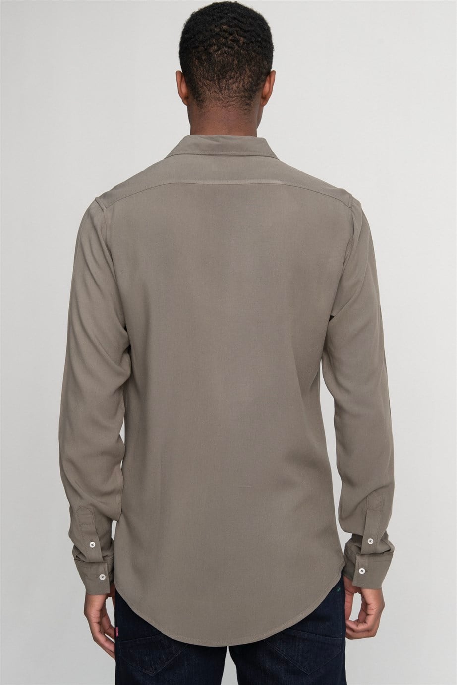 Slim Fit Dar Kesim Uzun Kol Dökümlü Viskon Şık Erkek Gömlek