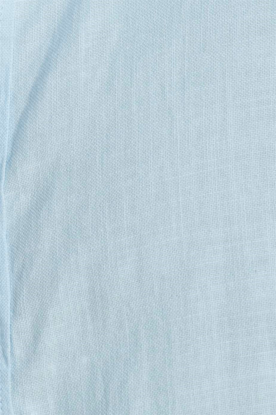 Slim Fit Dar Kalıp Uzun Kol Hakim Yaka Pamuklu Keten Efekt Gömlek