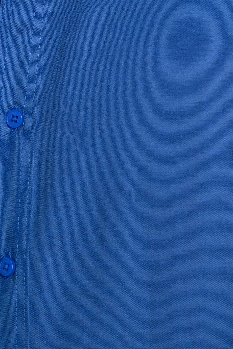 Slim Fit Kısa Kol Düğmeli Yaka Poplin Oxford Erkek Gömlek