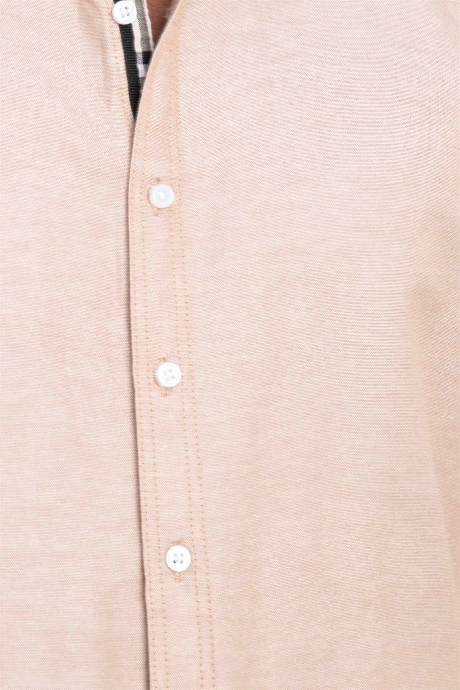 Slim Fit Kısa Kol Düğmeli Yaka Poplin Oxford Erkek Gömlek