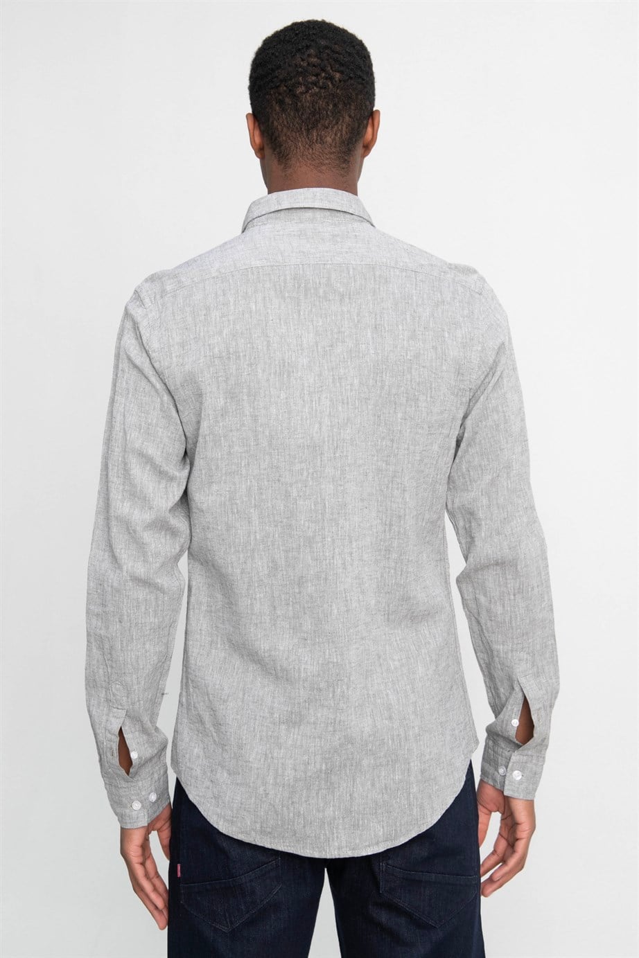 Slim Fit Uzun Kol Keten Premium Seri Düğmeli Yaka Spor Gömlek