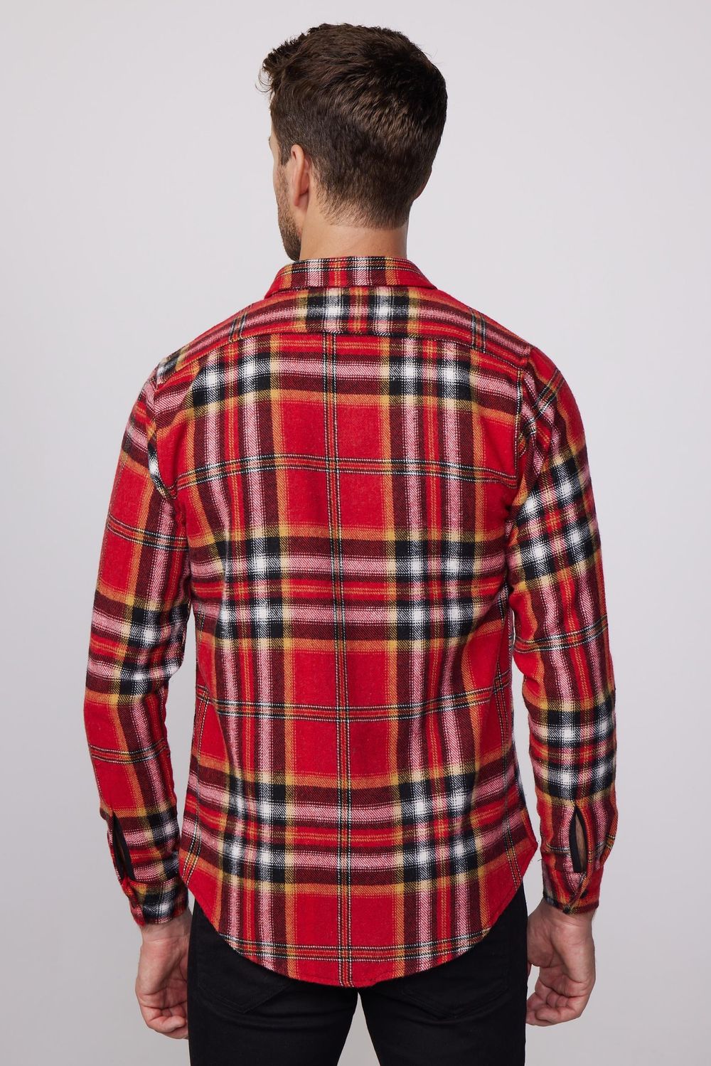 Slim Fit Dar Kesim Fermuarlı Damalı Oduncu Erkek Gömlek