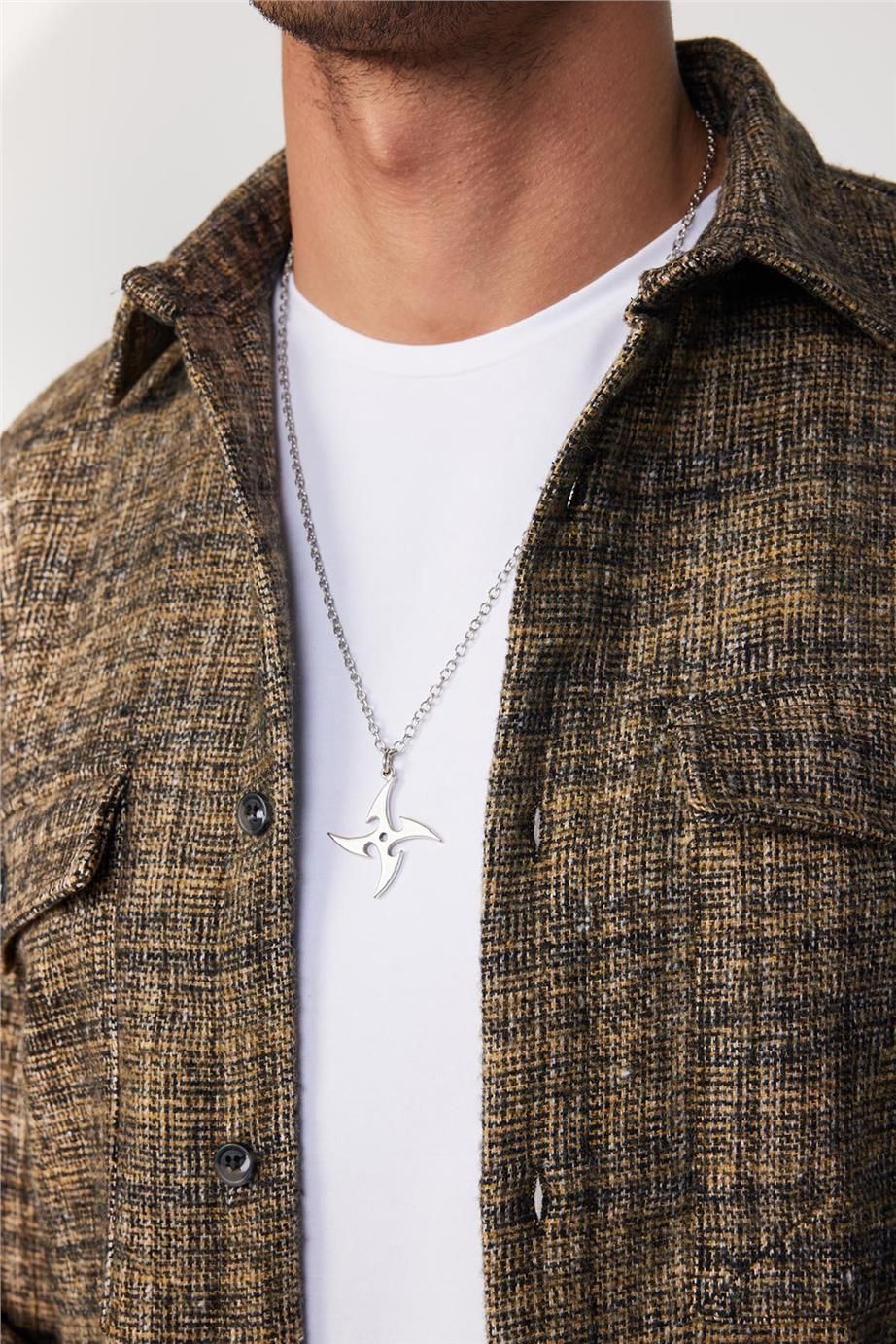 Slim Fit Dar Kesim Çift Cepli Oduncu Erkek Gömlek