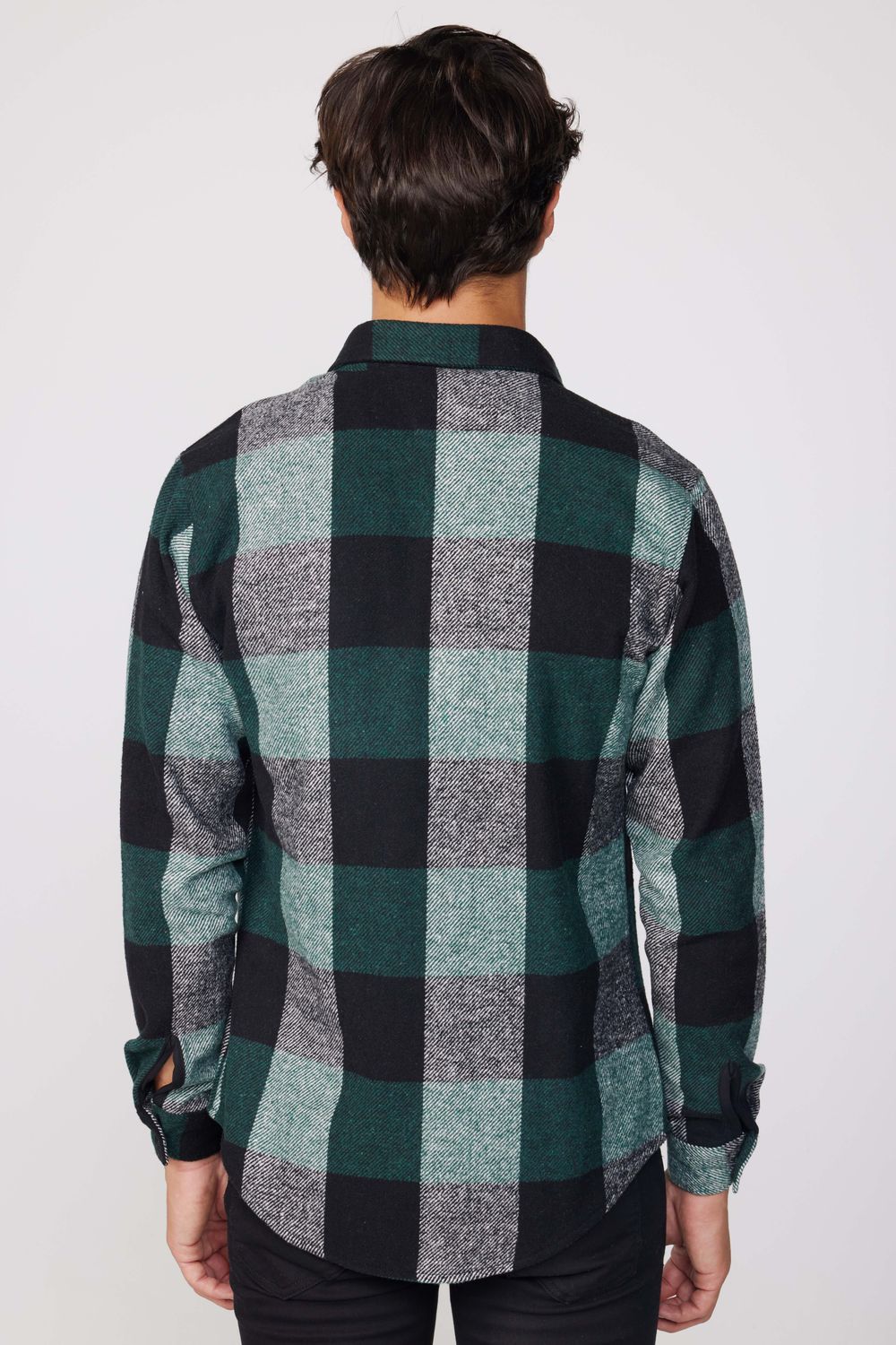 Slim Fit Kareli Çift Cepli Oduncu Erkek Gömlek