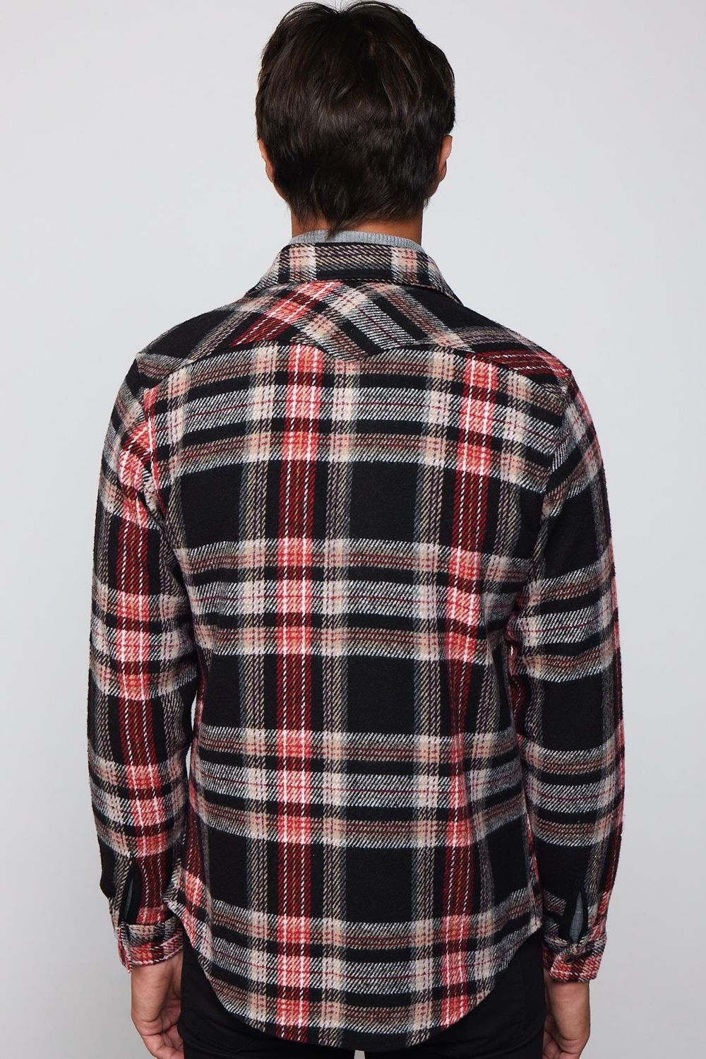 Slim Fit Dar Kesim Tek Cep Kareli Oduncu Erkek Gömlek