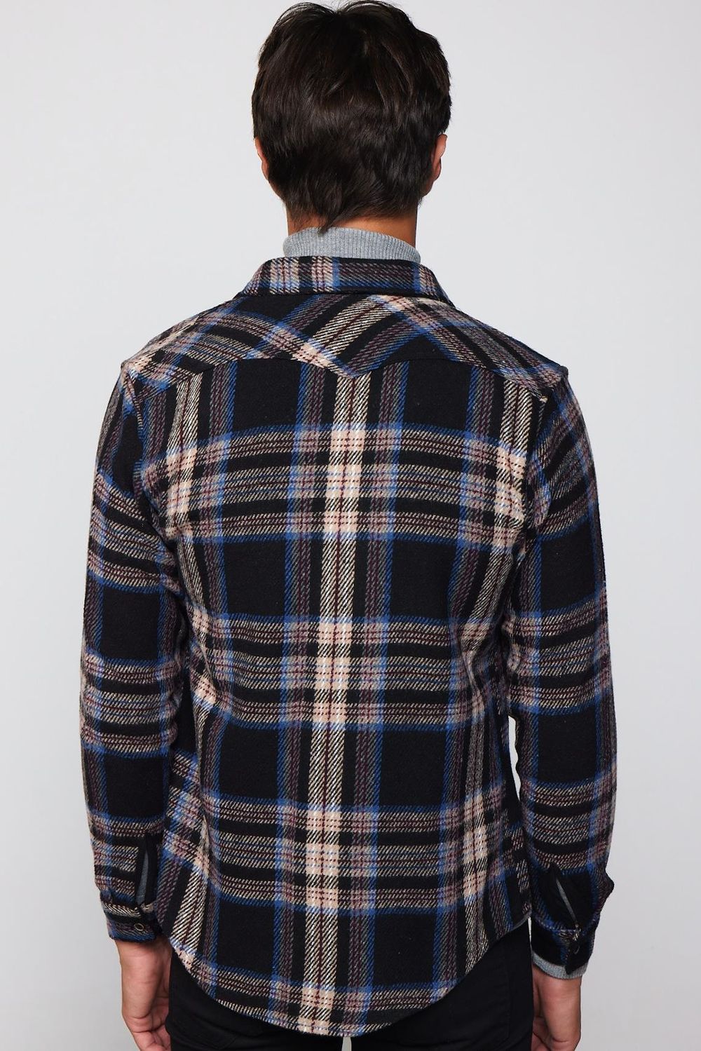 Slim Fit Dar Kesim Tek Cep Kareli Oduncu Erkek Gömlek