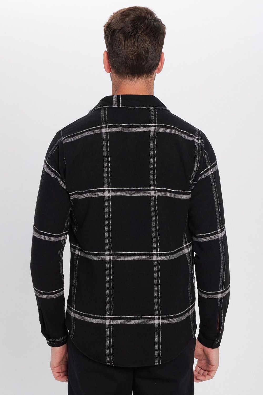 Erkek Slim Fit Dar Kesim Uzun Kollu Kareli Tek Cepli Kışlık Oduncu Gömlek