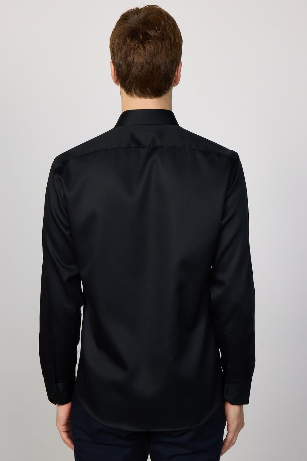 Slim Fit Non Iron Siyah Erkek Gömlek