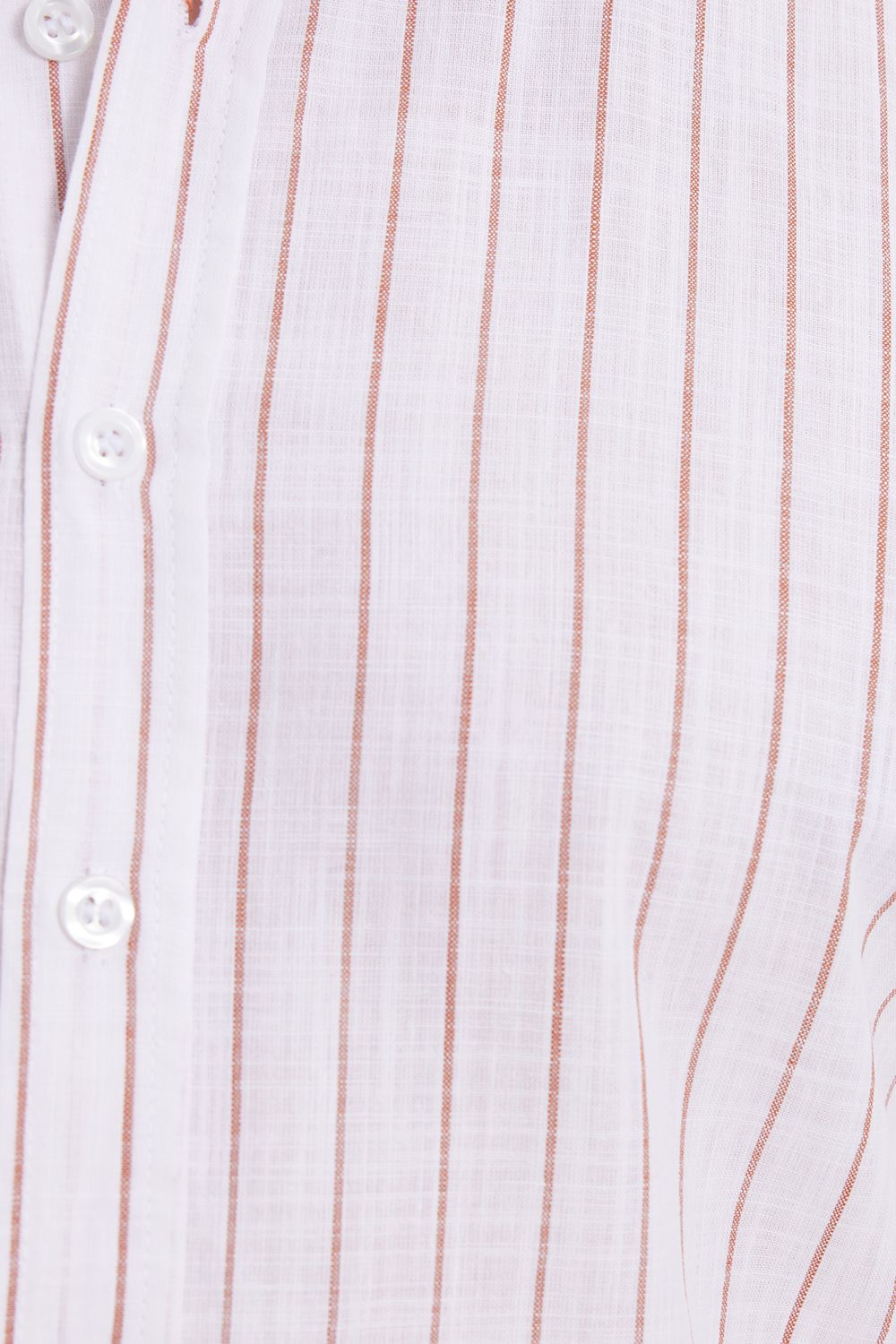 Erkek Slim Fit Dar Kesim Uzun Kollu %100 Pamuk Keten Doku Çizgili Gömlek
