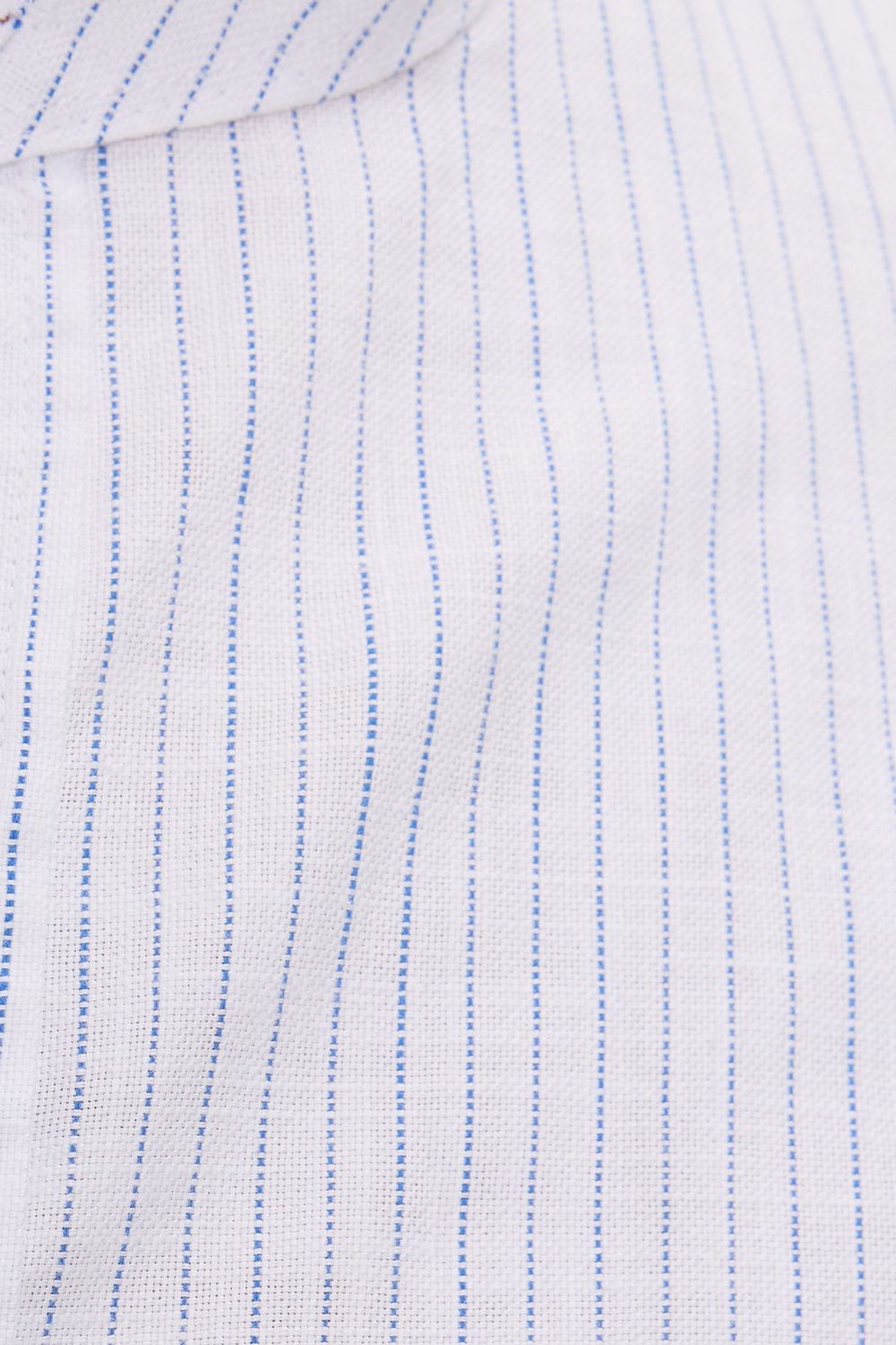 Erkek Slim Fit Dar Kesim Uzun Kollu %100 Pamuk Keten Doku Çizgili Hakim Yaka Gömlek