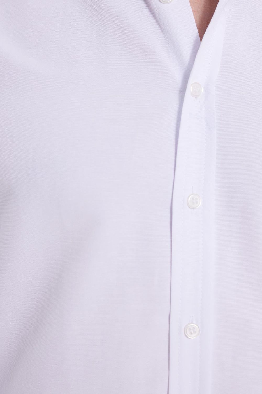 Erkek Slim Fit Dar Kesim Uzun Kollu Pamuklu Oxford Doku Kolay Ütü Beyaz Düğmeli Yaka Gömlek