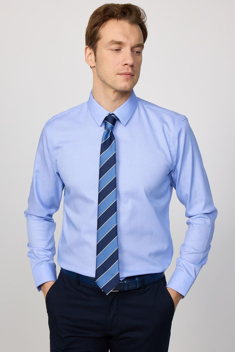 Slim Fit Non-Iron Ütü Gerektirmez Erkek Gömlek