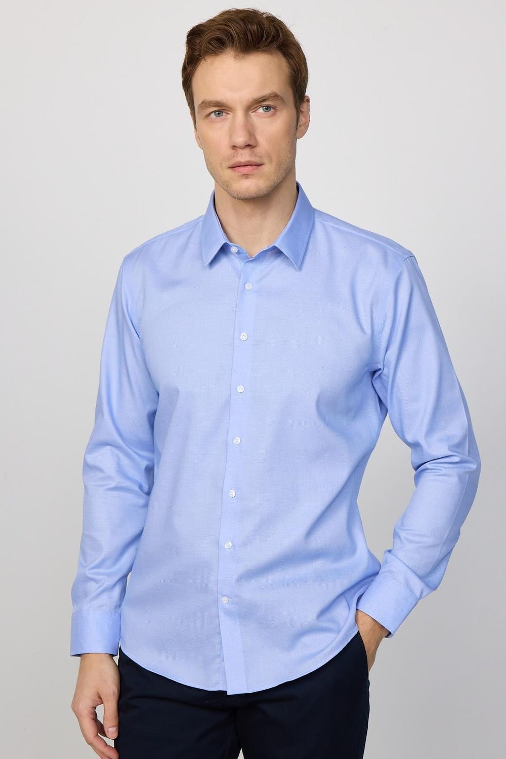 Slim Fit Non-Iron Ütü Gerektirmez Erkek Gömlek