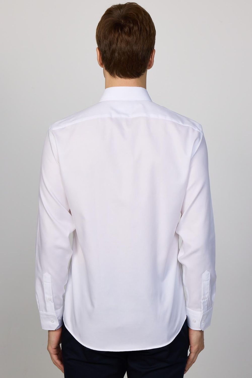 Slim Fit Non-Iron Ütü Gerektirmez Beyaz Erkek Gömlek