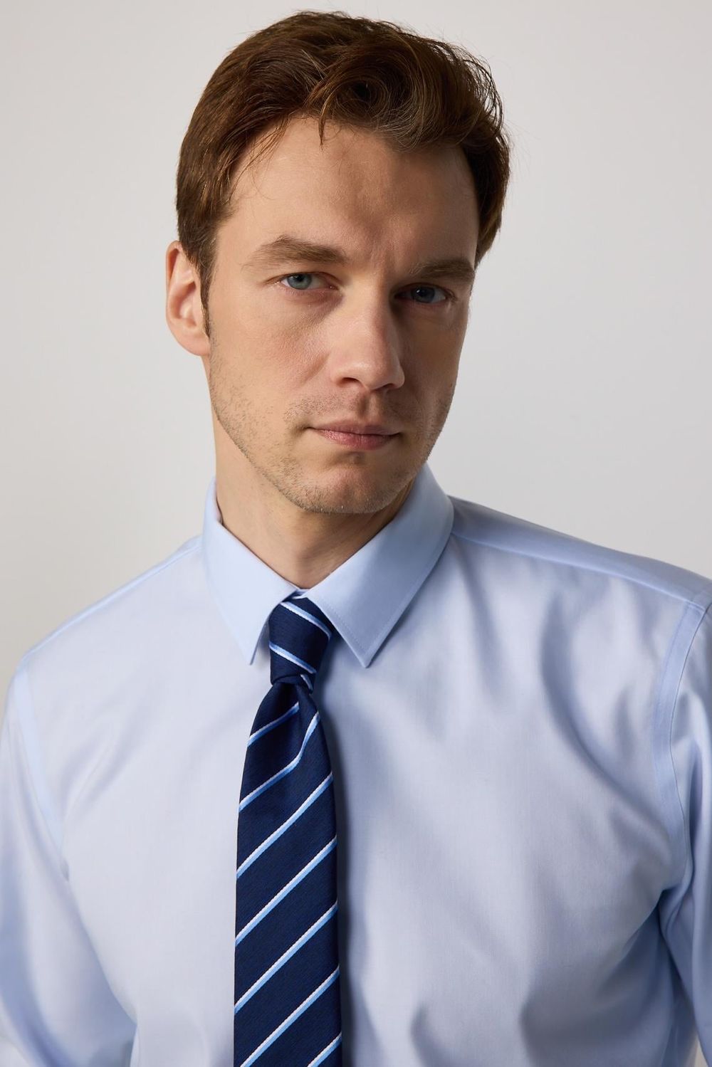 Slim Fit Non-Iron Ütü Gerektirmez Mavi Erkek Gömlek