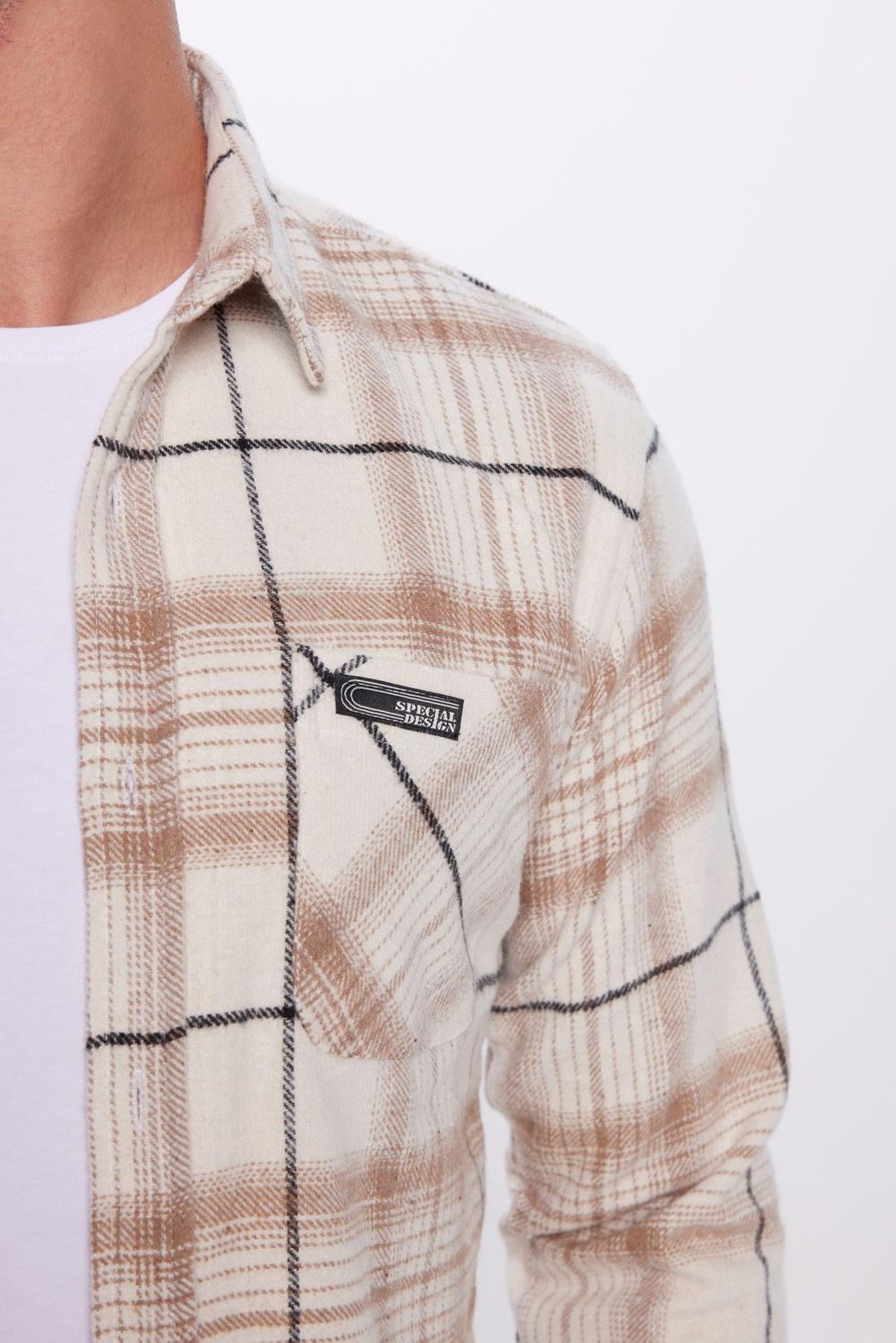 Erkek Slim Fit Dar Kesim Oduncu Tek Cep Kareli Kışlık Gömlek