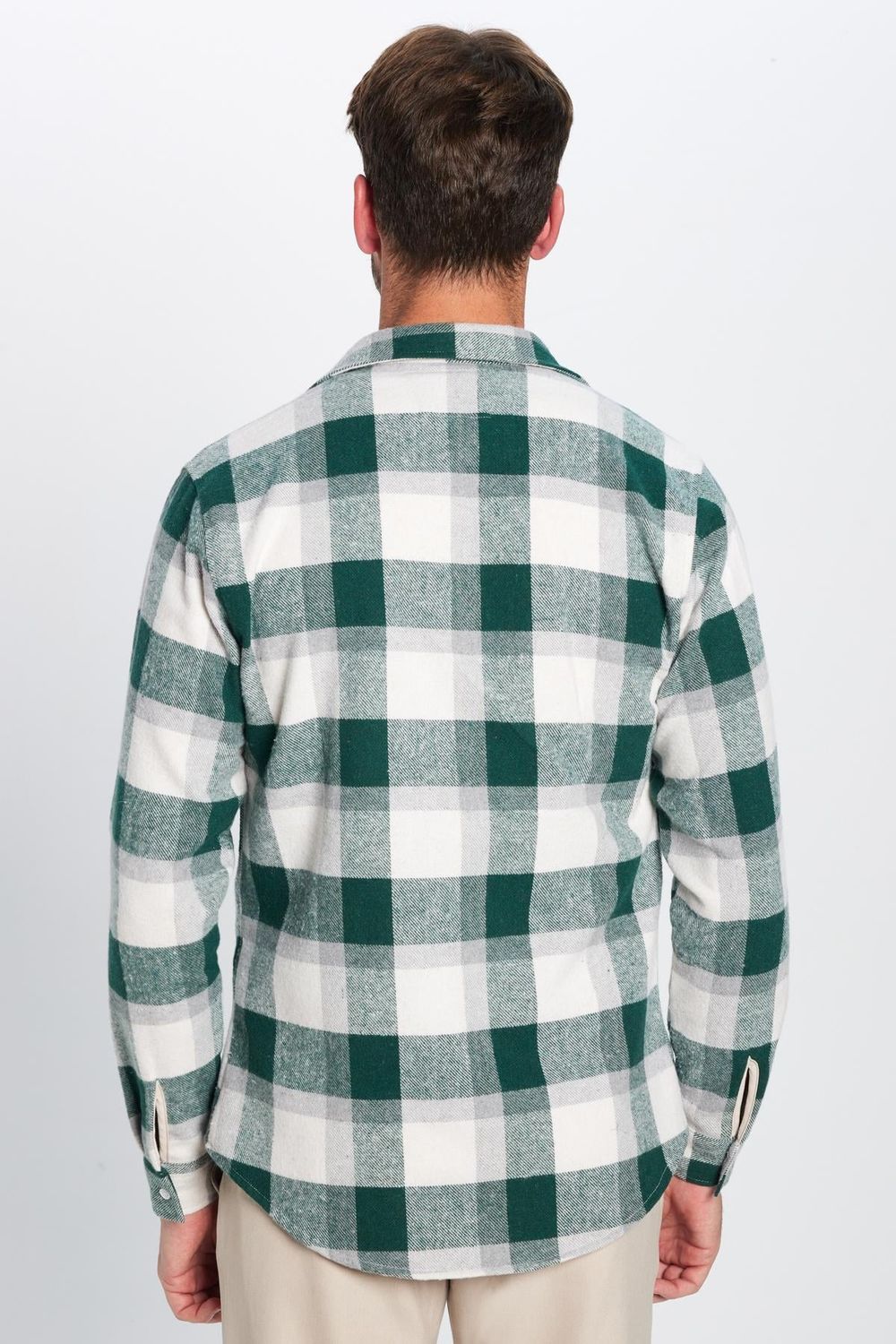 Erkek Slim Fit Dar Kesim Oduncu Tek Cepli Kareli Kışlık Gömlek