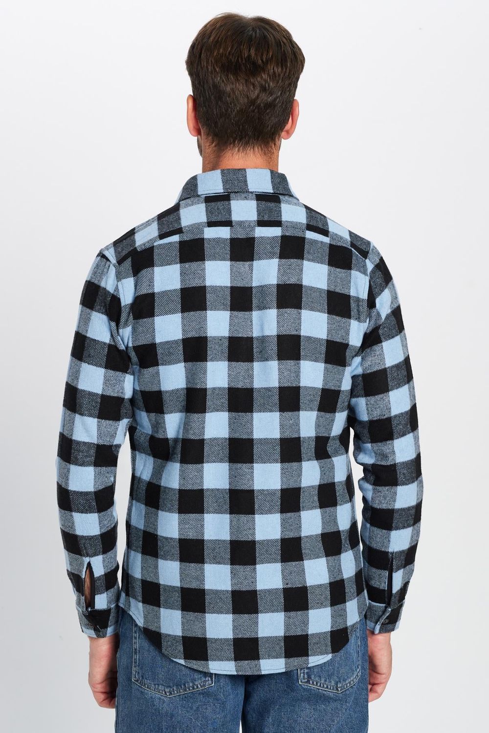 Erkek Slim Fit Dar Kesim Oduncu Düğmeli Yaka Kareli Kışlık Gömlek