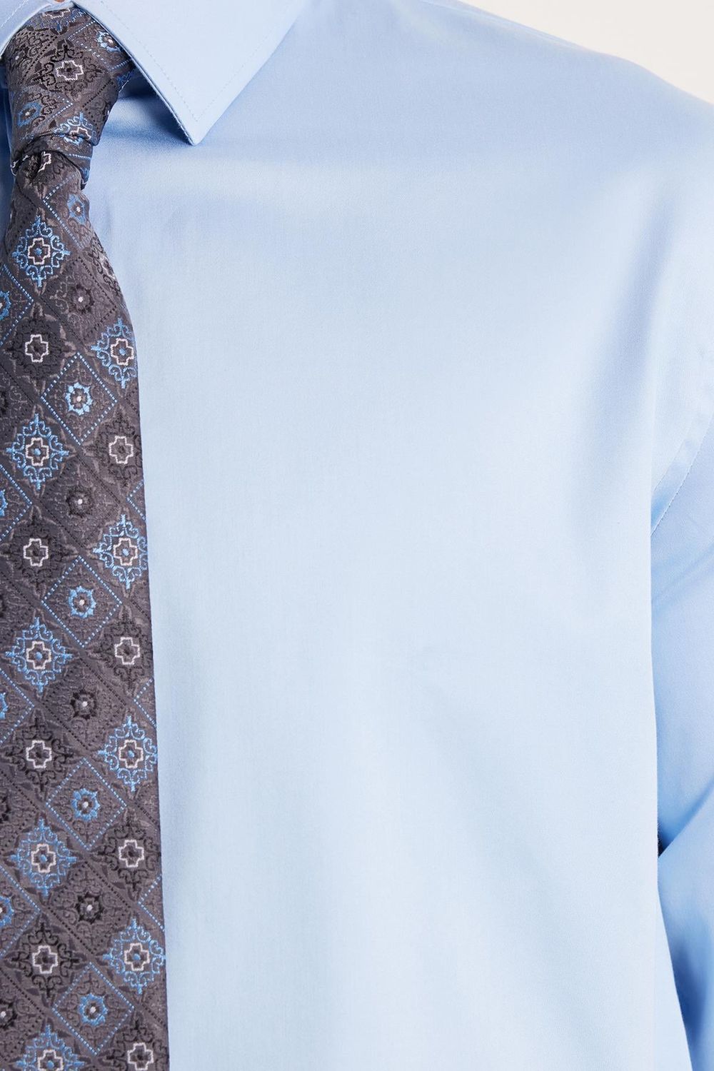 Erkek Slim Fit  Premium Likralı Pamuk Saten Gömlek
