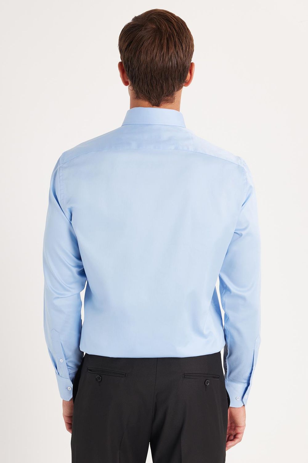 Erkek Slim Fit  Premium Likralı Pamuk Saten Gömlek