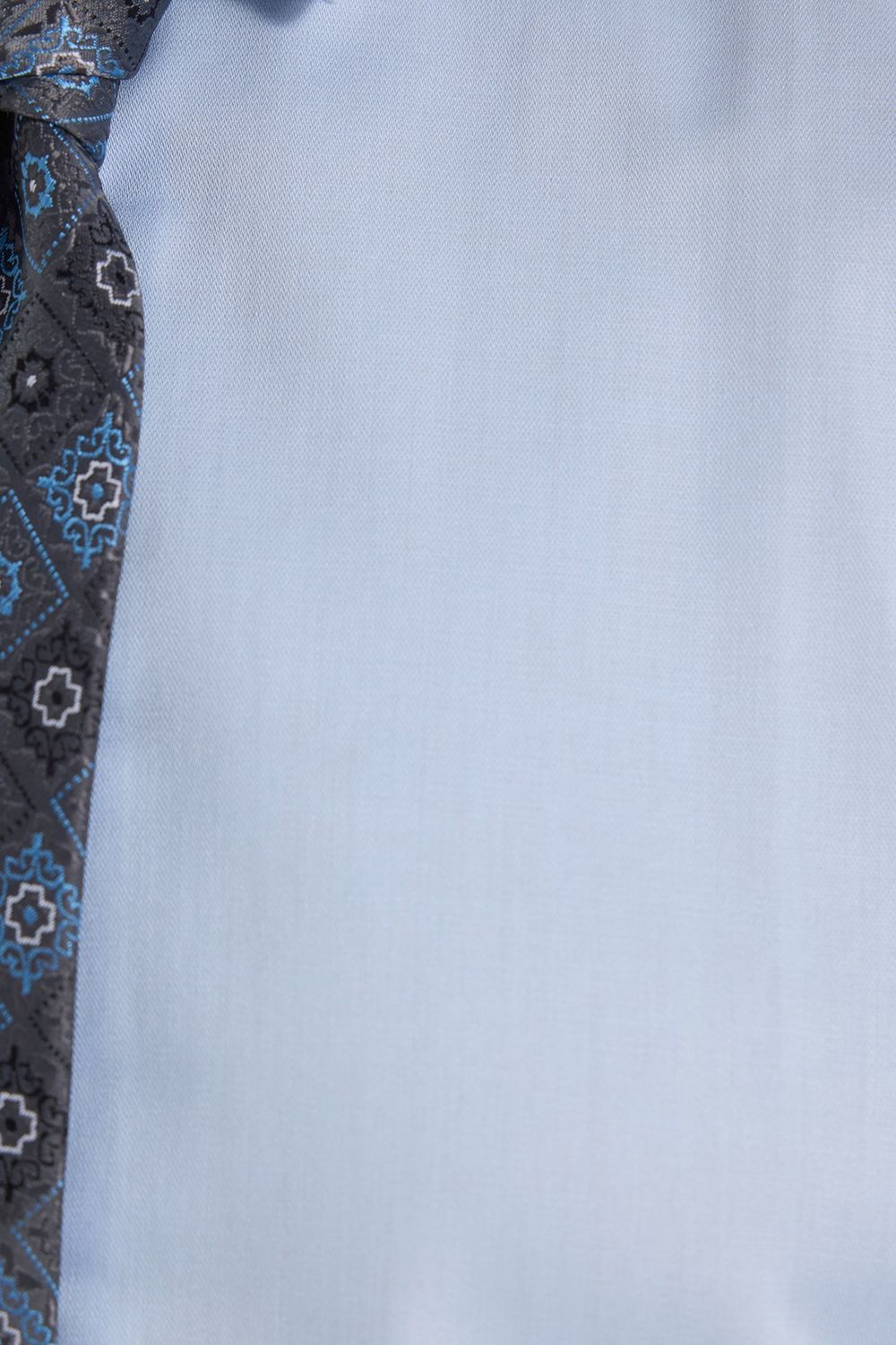 Erkek Slim Fit Dar Kesim Non-Iron Uzun Kollu Kravatlık Yaka Pamuklu Açık Mavi Gömlek