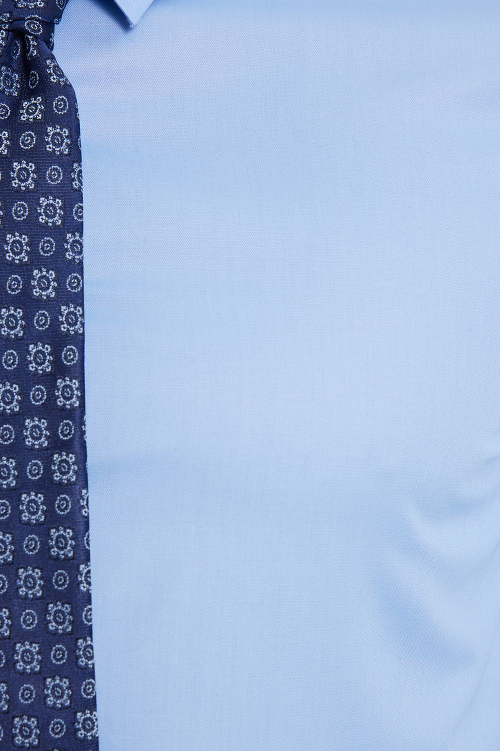 Erkek Slim Fit Non-Iron Pamuklu Doğa Dostu Ekoteks Belgeli Ütü Gerektirmez Açık Mavi Gömlek
