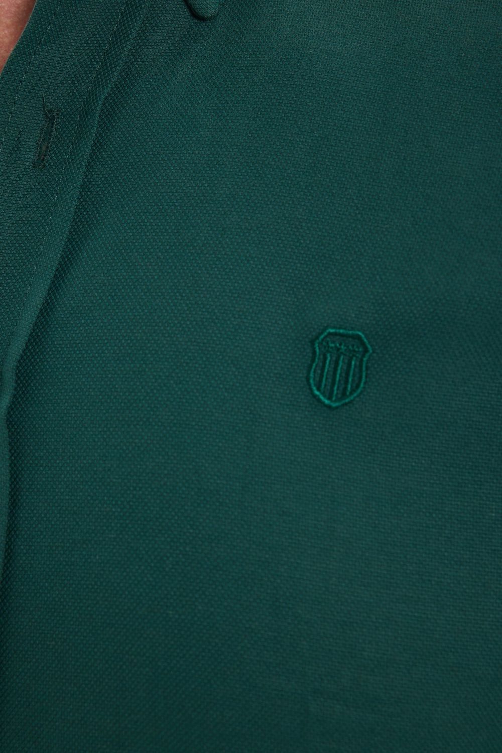 Erkek Slim Fit Dar Kesim Düz Oxford Armalı Düğmeli Yaka Haki Spor Gömlek