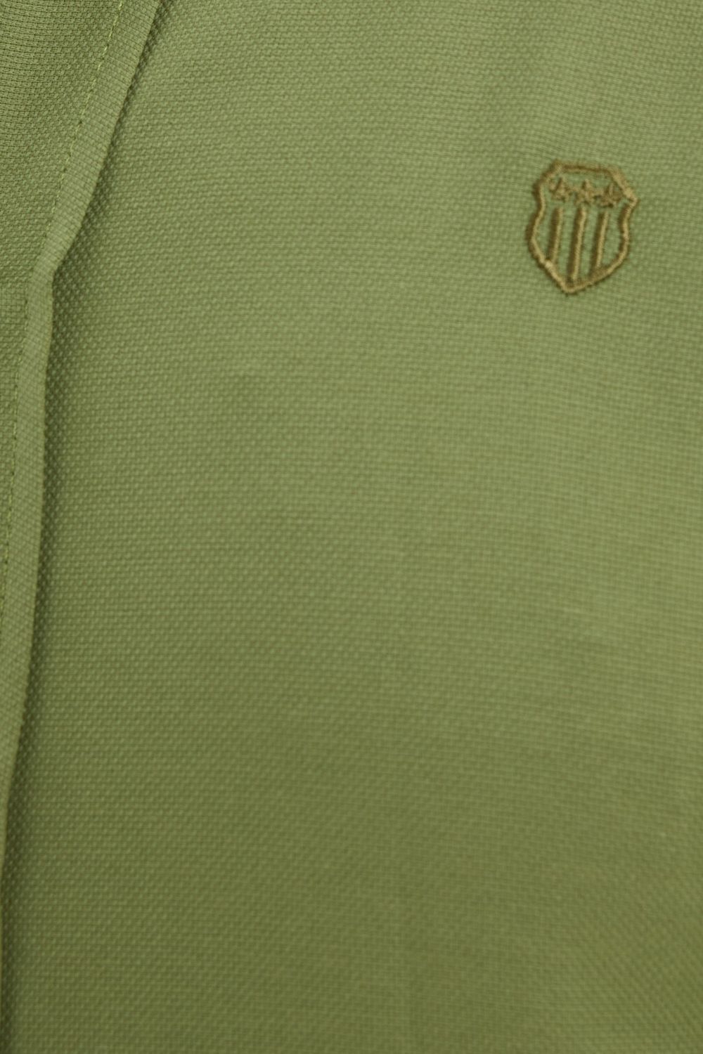 Erkek Slim Fit Dar Kesim Düz Oxford Armalı Düğmeli Yaka Yeşil Spor Gömlek