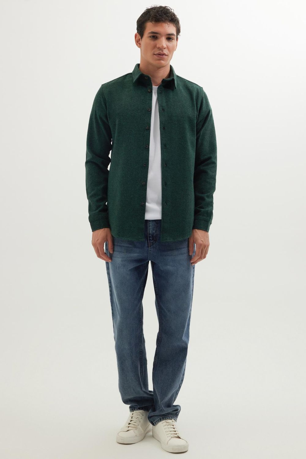Erkek Slim Fit Dar Kesim Uzun Kollu Düz Kışlık Oduncu Gömlek