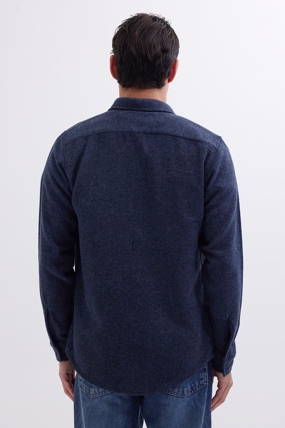 Erkek Slim Fit Dar Kesim Uzun Kollu Düz Kışlık Oduncu Gömlek