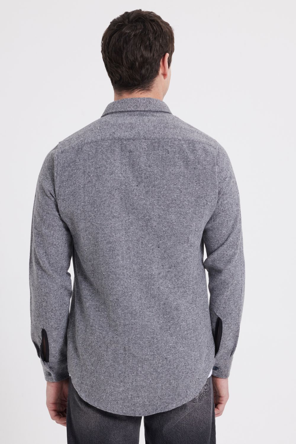 Erkek Slim Fit Dar Kesim Uzun Kollu Düz Kışlık Oduncu Gömlek