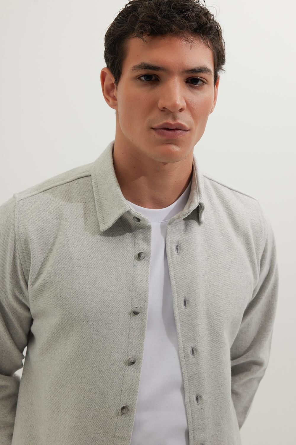 Erkek Slim Fit Dar Kesim Uzun Kollu Düz Kışlık Oduncu Gömlek