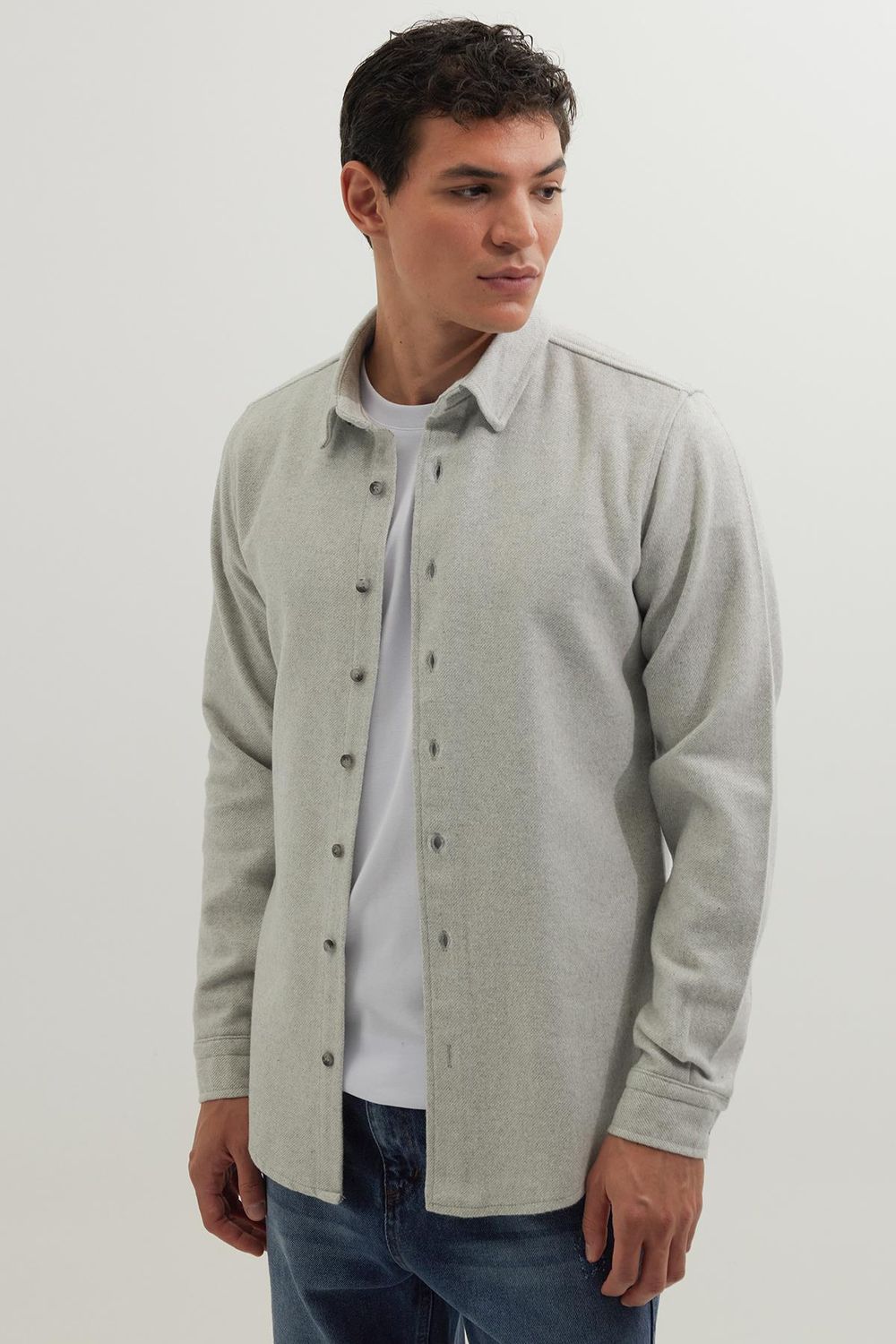 Erkek Slim Fit Dar Kesim Uzun Kollu Düz Kışlık Oduncu Gömlek