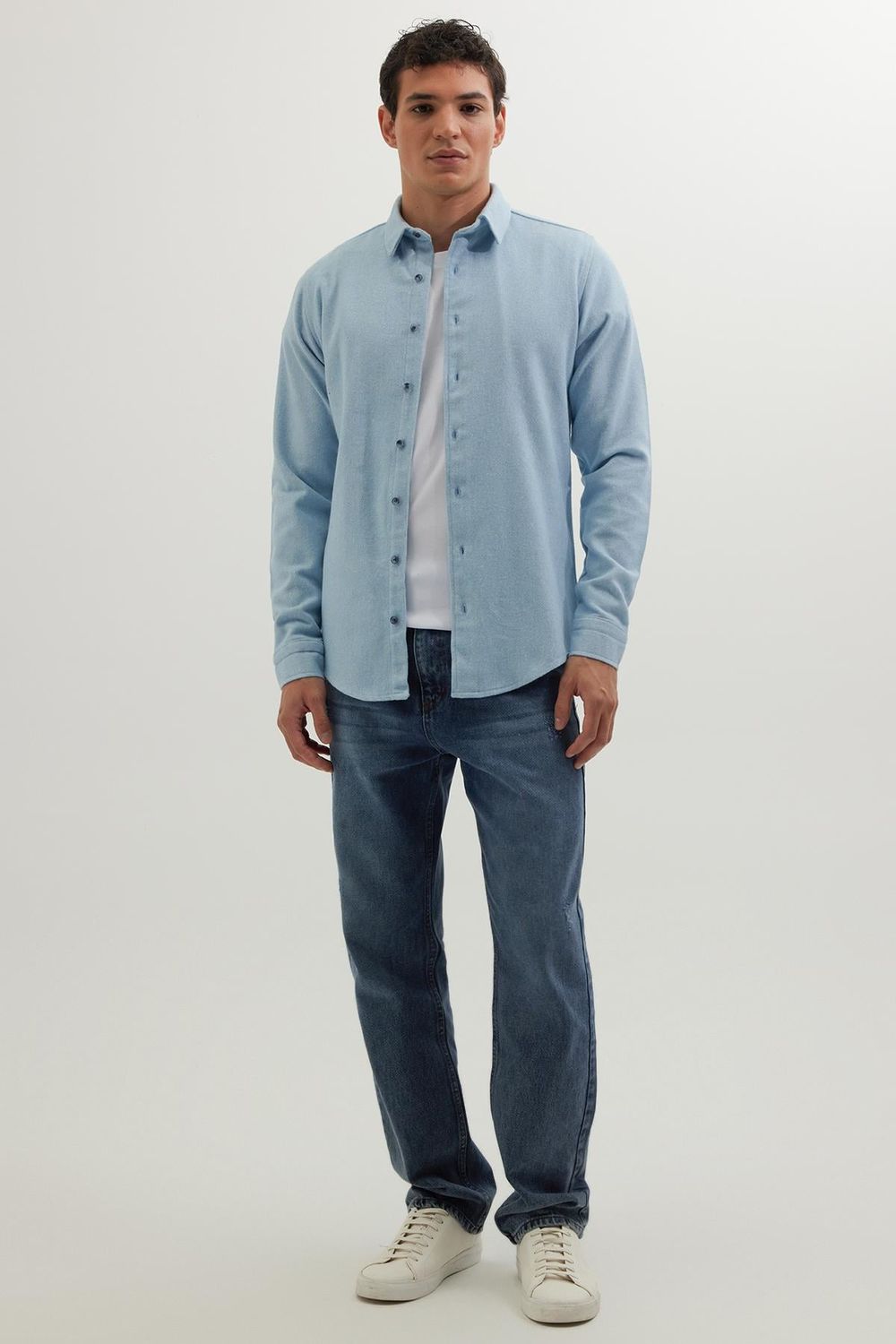 Erkek Slim Fit Dar Kesim Uzun Kollu Düz Kışlık Oduncu Gömlek