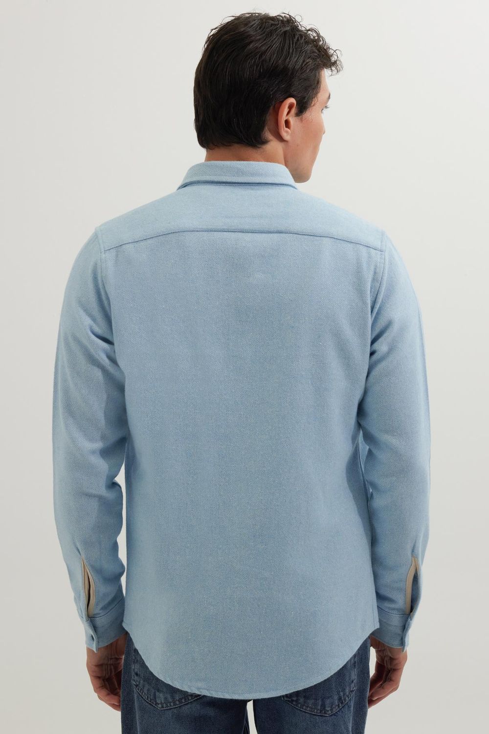 Erkek Slim Fit Dar Kesim Uzun Kollu Düz Kışlık Oduncu Gömlek