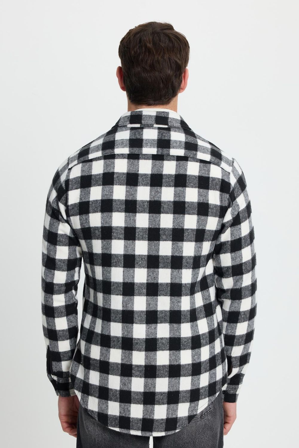 Erkek Slim Fit Dar Kesim Uzun Kollu Cepli Kareli Dama Desenli Kışlık Oduncu Gömlek