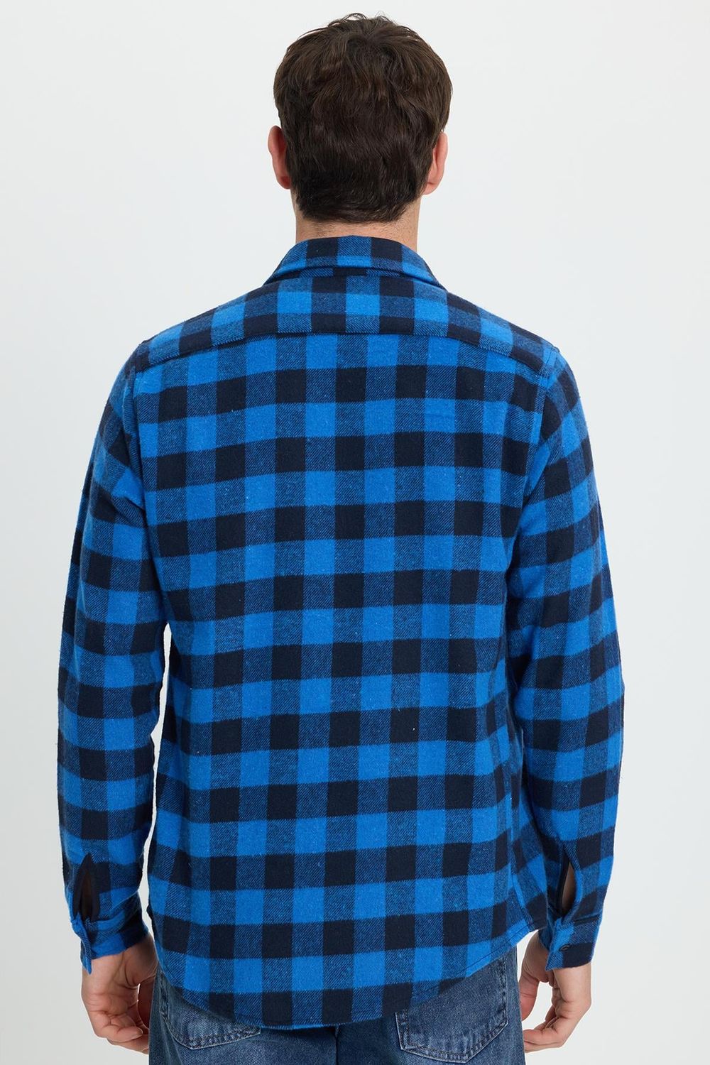 Erkek Slim Fit Dar Kesim Uzun Kollu Cepli Kareli Dama Desenli Kışlık Oduncu Gömlek