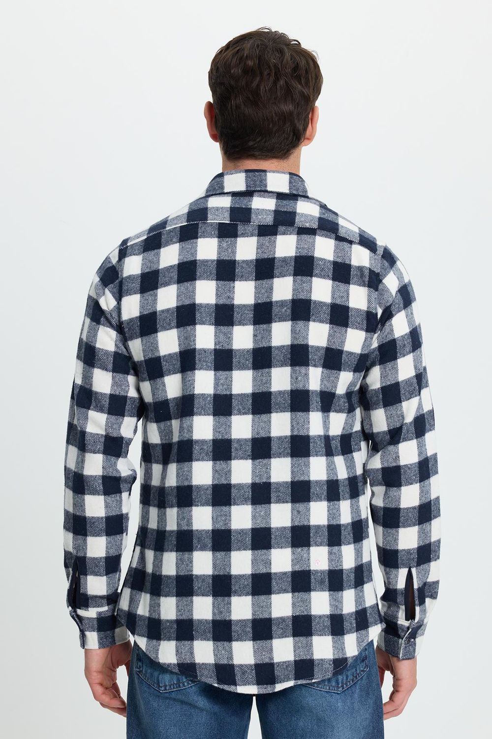 Erkek Slim Fit Dar Kesim Uzun Kollu Cepli Kareli Dama Desenli Kışlık Oduncu Gömlek