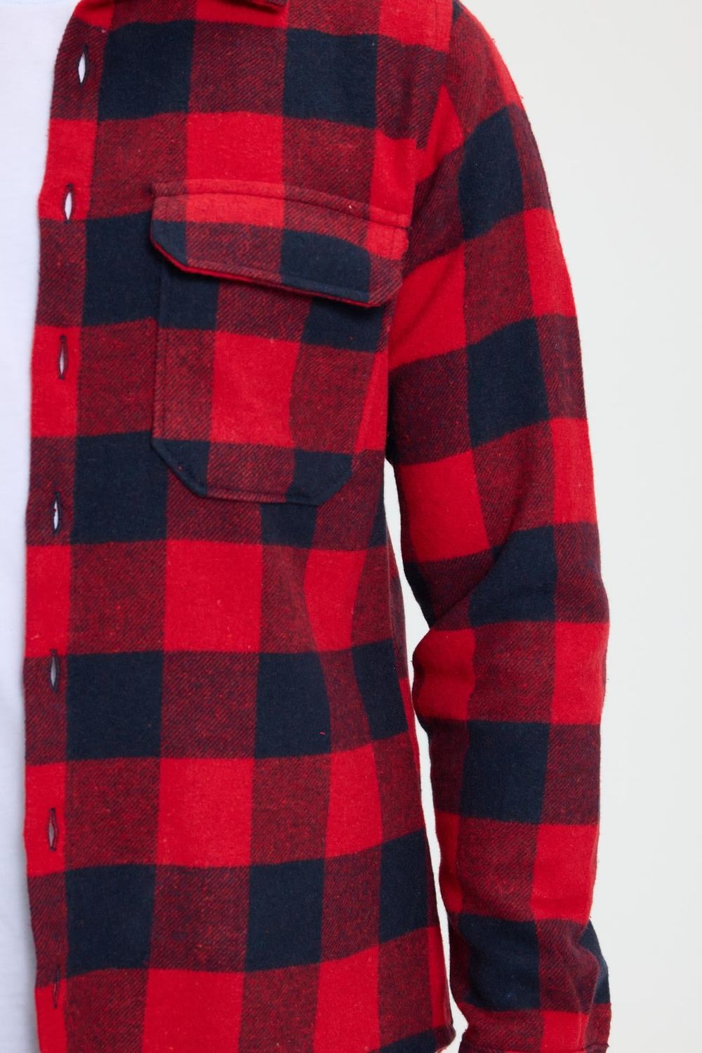 Erkek Slim Fit Dar Kesim Uzun Kollu Kapaklı Çift Cepli Kareli Kışlık Oduncu Gömlek