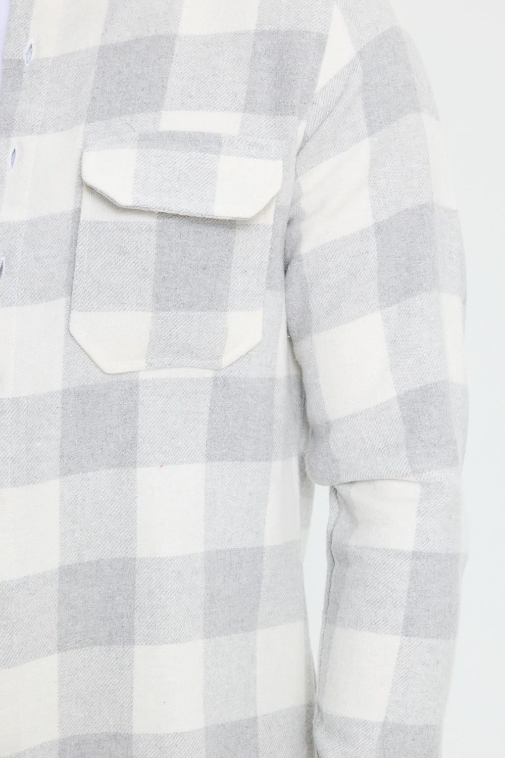 Erkek Slim Fit Dar Kesim Uzun Kollu Kapaklı Çift Cepli Kareli Kışlık Oduncu Gömlek