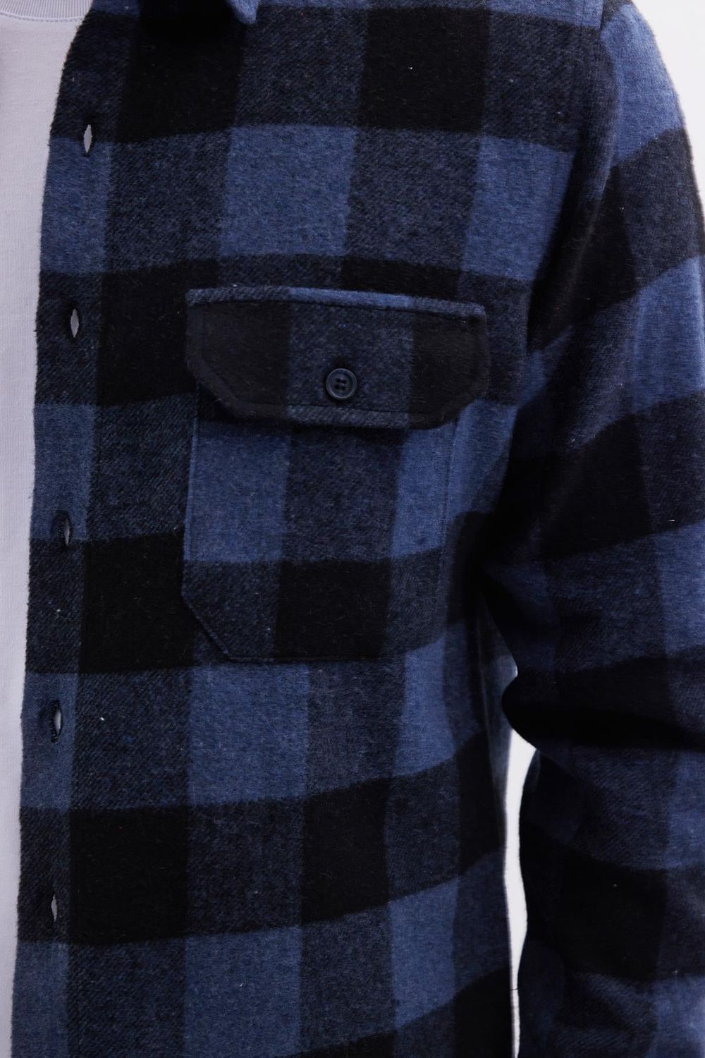 Erkek Slim Fit Dar Kesim Uzun Kollu Kapaklı Çift Cepli Kareli Kışlık Oduncu Gömlek