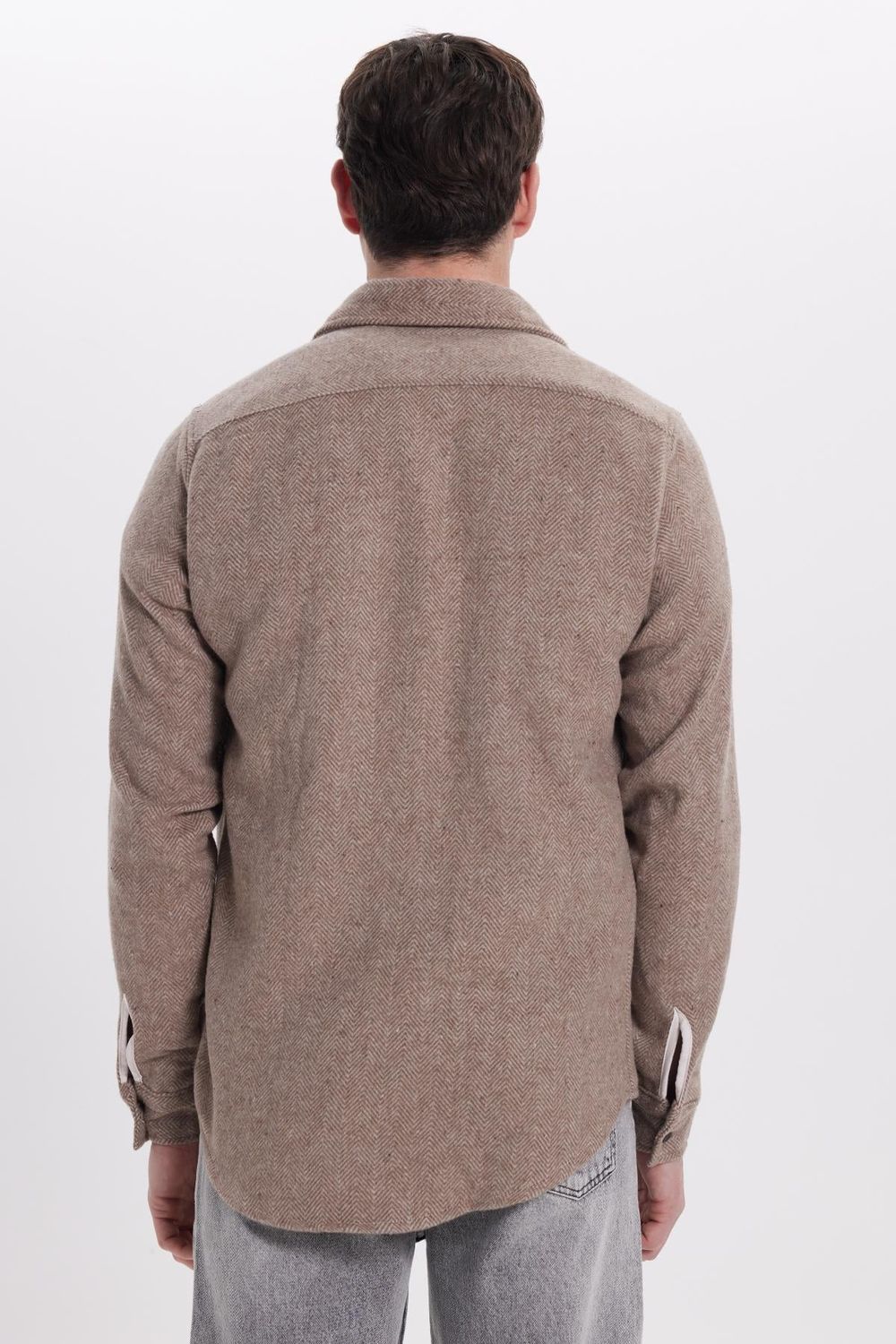 Erkek Slim Fit Dar Kesim  Armürlü Oduncu Cepli Spor Yaka Gömlek