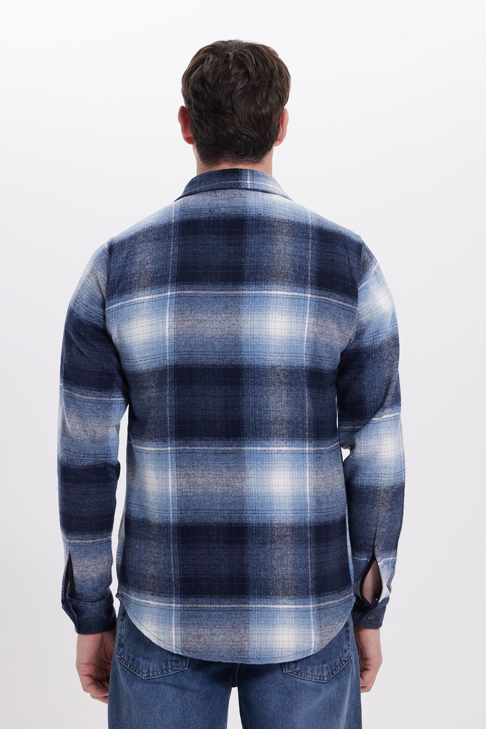 Erkek Slim Fit Dar Kesim Kareli Kışlık Oduncu Gömlek