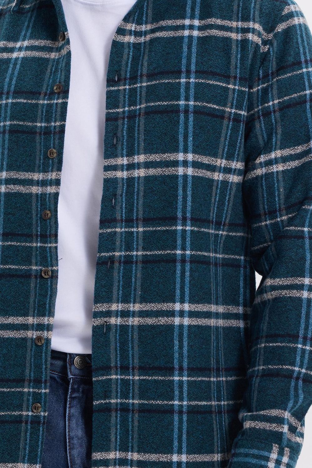 Erkek Slim Fit Dar Kesim Kareli Kışlık Oduncu Gömlek