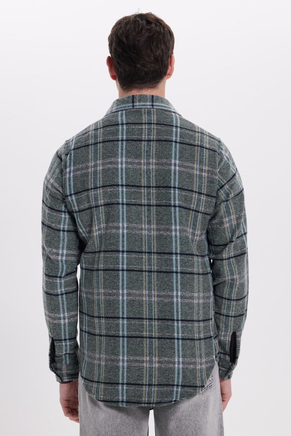 Erkek Slim Fit Dar Kesim Kareli Kışlık Oduncu Gömlek